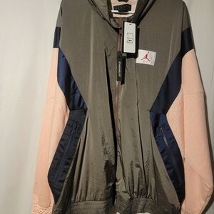 Jordan Mens Jacket Size XXL Flight Warm-Up Lightweight AJ 5 Gray  Sample